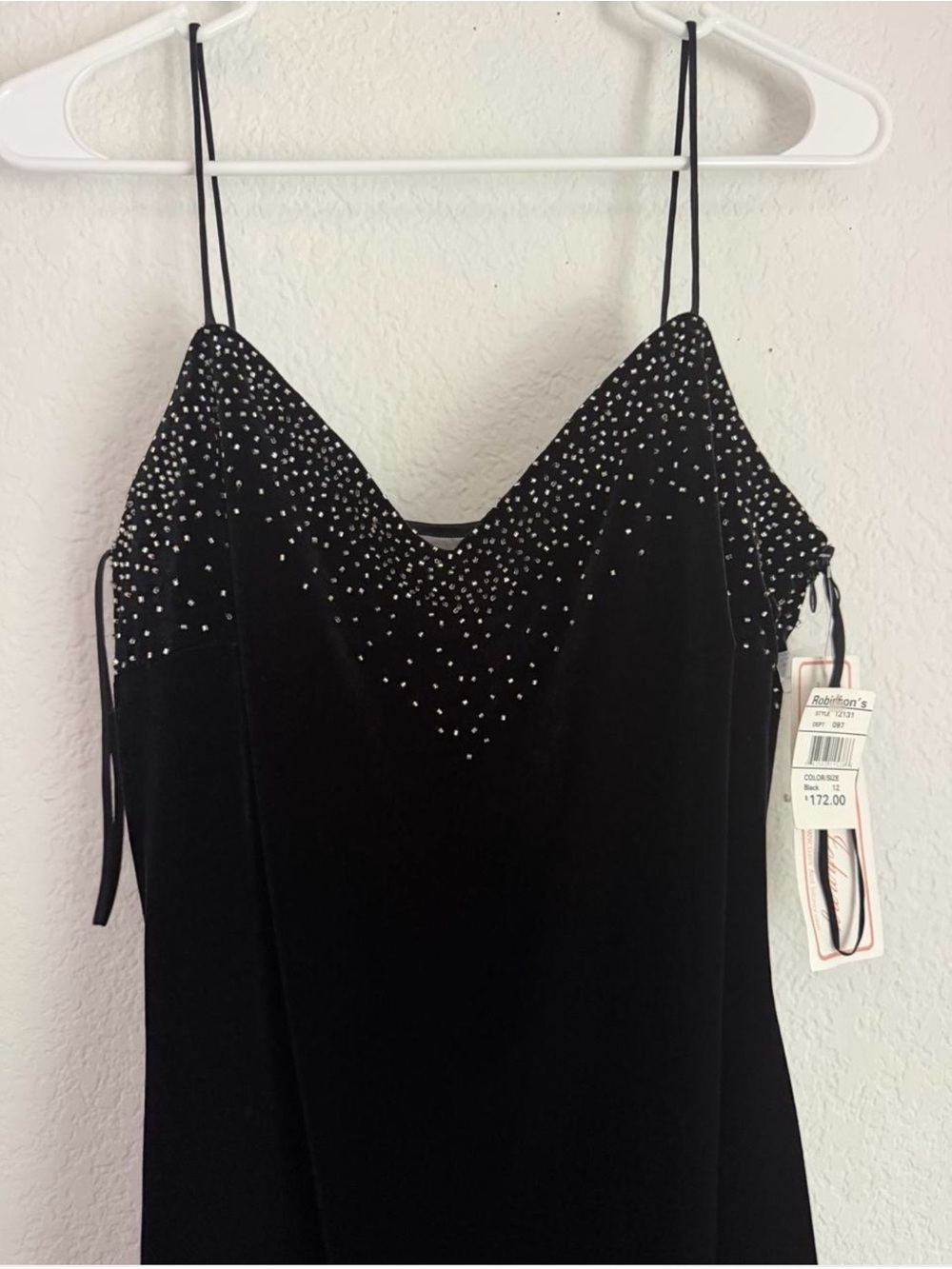Vintage  Dave and Johnny black Beaded Evening Dress - Size 11/12 - Picture 5 of 10
